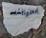 fired paper clay test with writing
