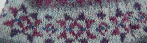 detail of fair isle knitted hat