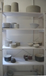 shelves of pots